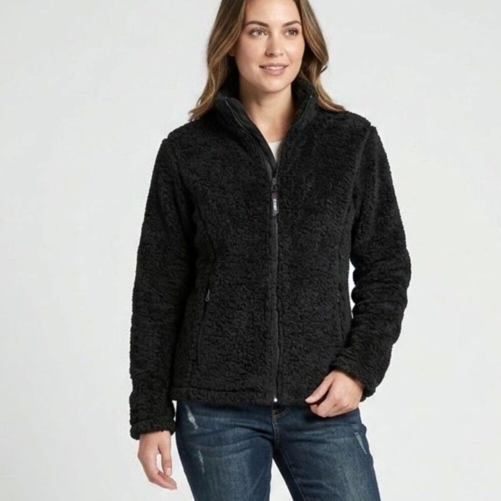 Cabela's Black Polartec High-Pile Fleece Zip Lined Utility Jacket Gorpcore SZ L